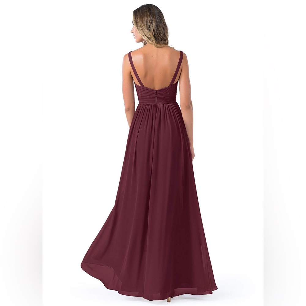 AZAZIE Chanel Wine Maroon Red Floor Length Bridesmaid Formal Dress *FREE gift* - Picture 4 of 13
